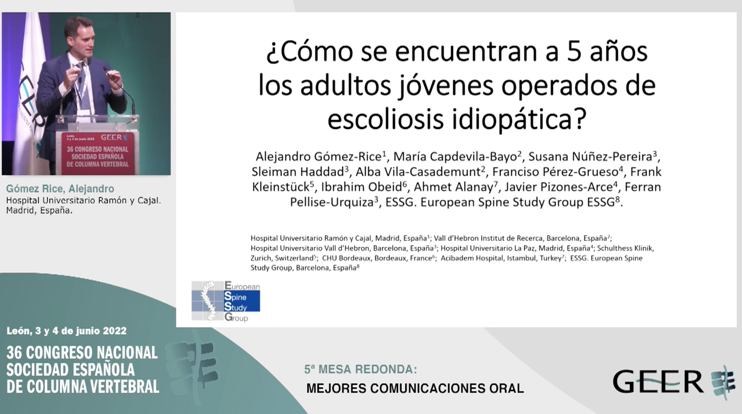 C.O.18: ¿CÓMO SE ENCUENTRAN A 5 AÑOS LOS ADULTOS JÓVENES OPERADOS DE ESCOLIOSIS IDIOPÁTICA?